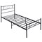 Black Heart-shaped Twin XL Metal Bed Frame with Headboard and Footboard
